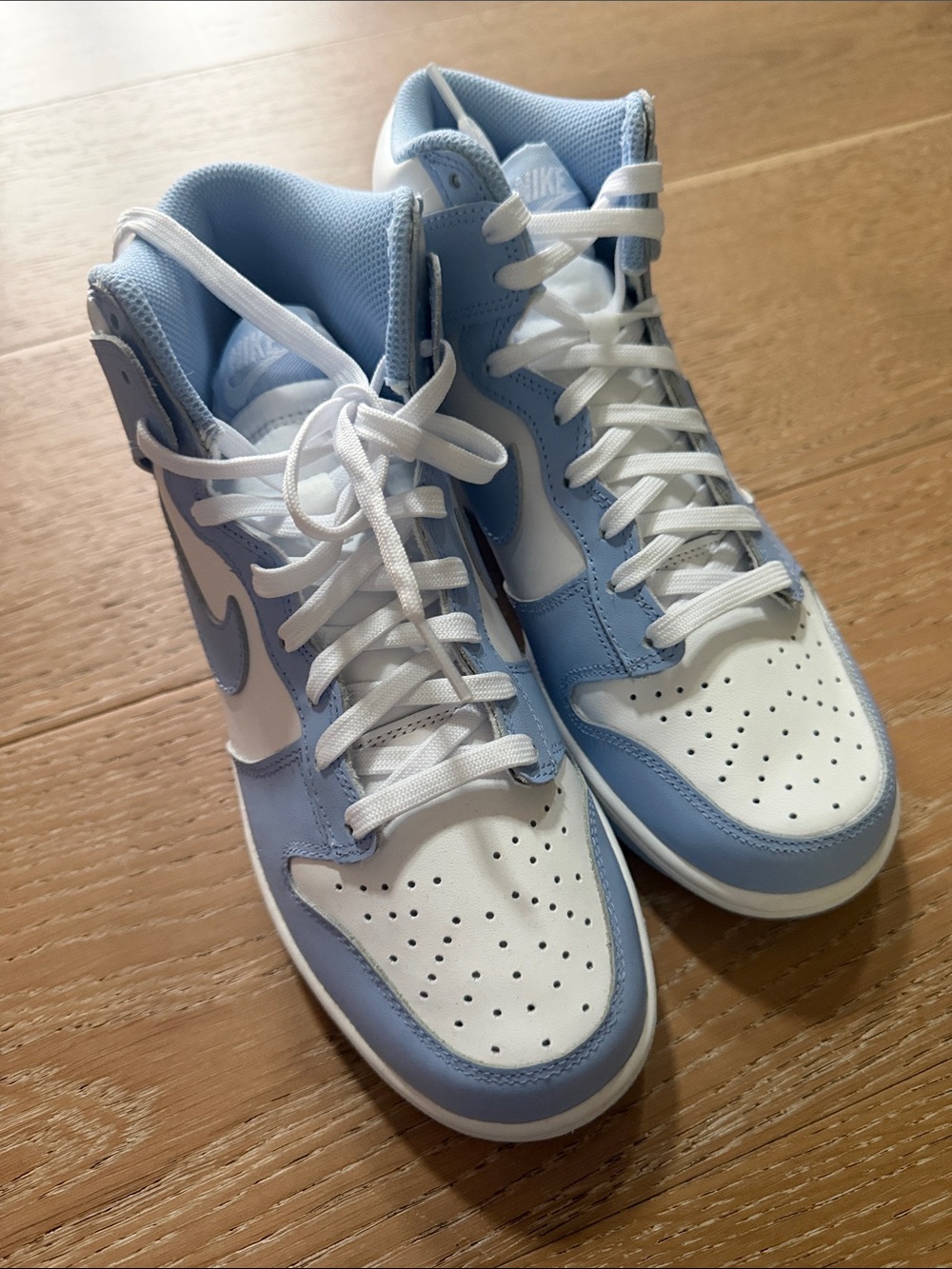 Nike Women’s High-Top Sneakers in Light Blue and White